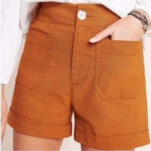 Anthropologie Brown Stretchy Patch Pocket Shorts